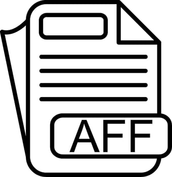 AFF File Format Line Icon vector