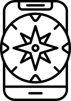 Compass Line Icon vector