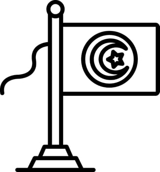 Tunisia Flag Line Icon vector