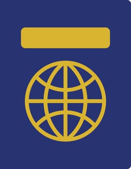 Simple Blue Passport Without Text for Travel Around the World vector