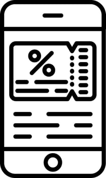 Discount Voucher Line Icon vector