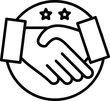 Shake Hands Line Icon vector