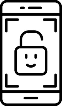 Face Id Line Icon vector