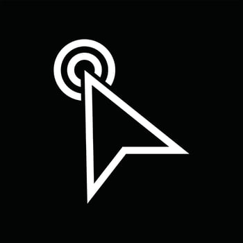 Pointer arrow mouse cursor icon design on black background vector