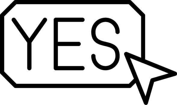 Yes Line Icon vector