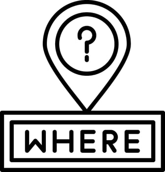 Where Line Icon vector