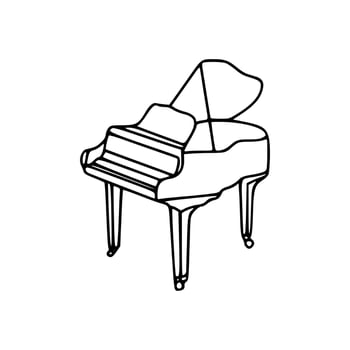 A drawing of a grand piano vector