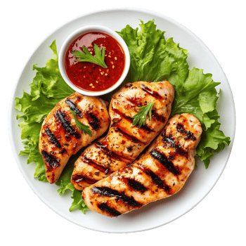 Grilled Chicken Breasts with Chili Sauce png