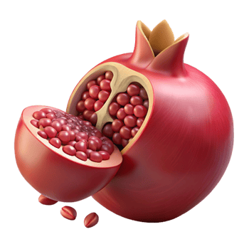 3D Pomegranate Illustration Seeds Fruit Juicy Red png