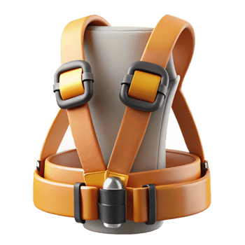 3D Render Orange Safety Harness Illustration png