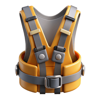 3D Render Orange Safety Vest Illustration png