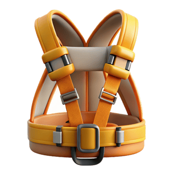 3D Render Orange Safety Harness Illustration png