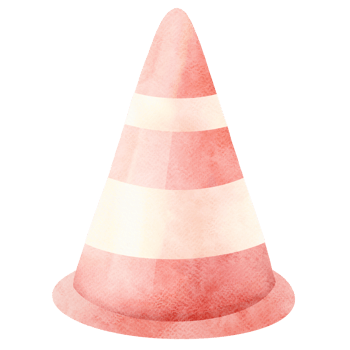 Red Traffic Cone Watercolor Clipart png