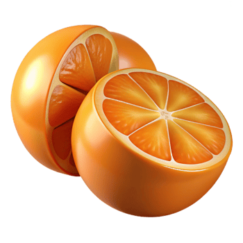 Juicy Orange Slices 3D Illustration png