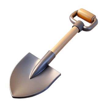 3D Render of a Small Shovel png