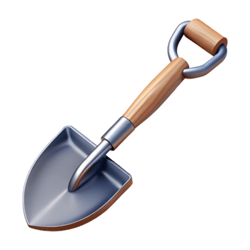 3D Render of a Small Garden Shovel png