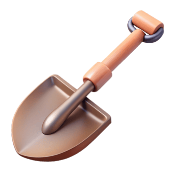 3D Model of a Small Shovel png