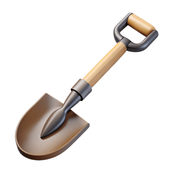 3D Model of a Small Shovel png