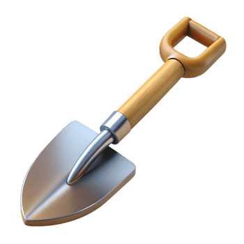 3D Render of a Small Garden Trowel png