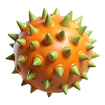 Orange Spiky 3D Ball Illustration png