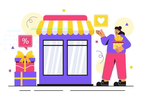 Surprise Gift Boxes Illustration with Colorful Ribbons and Party Confetti in Flat Style vector