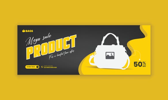 New arrival ladies' bag collection social media cover banner template vector