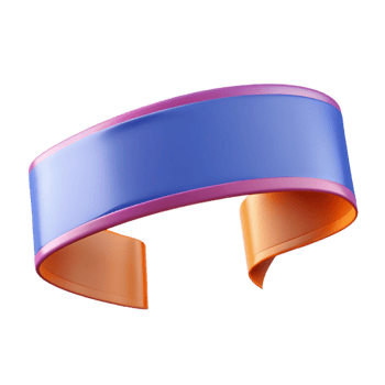Abstract 3D Render Blue Orange Ribbon png