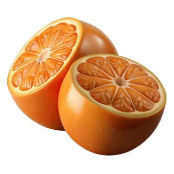 Juicy Orange Halves 3D Illustration png