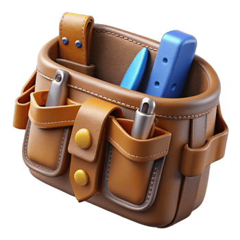 3D Render of a Brown Leather Tool Bag png