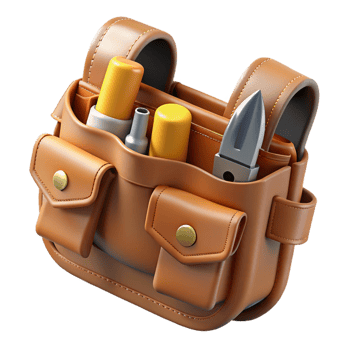3D Render Brown Leather Tool Bag png