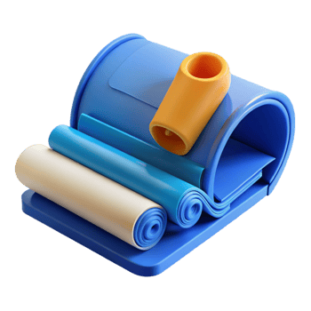 3D Render Blue Rolled Material Illustration png