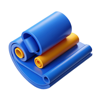 Abstract 3D Render Blue Yellow Rolls png