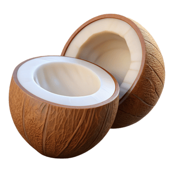3D Render of a Broken Coconut png