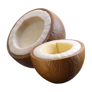 3D Render of Split Coconut Half Shells png