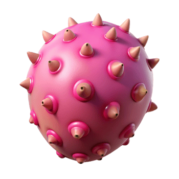 Pink Spiky 3D Render png