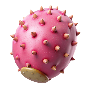 Pink Spiky 3D Render png
