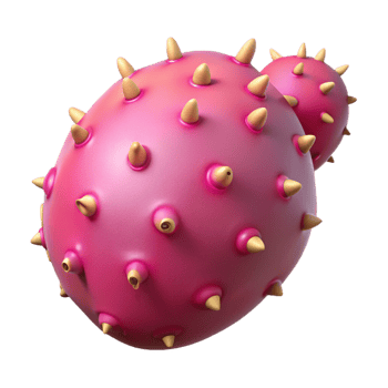 Pink Spiky 3D Render png