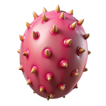 Pink Spiky 3D Render png