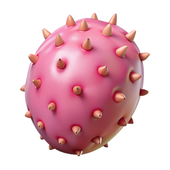 Pink Spiky 3D Render png