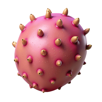 Pink Spiked 3D Render png