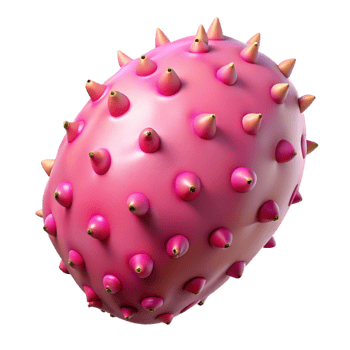 Pink Spiky 3D Render png