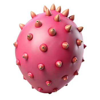 Pink Spiky 3D Orb Illustration png