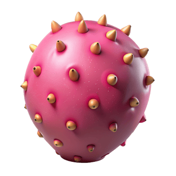 Pink Spiky 3D Render png
