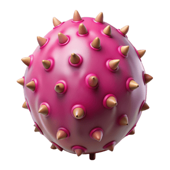 Pink Spiky 3D Render png