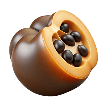 3D Render of Tropical Fruit Half png