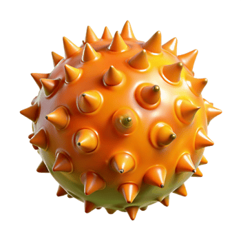 Orange Spiky 3D Sphere Illustration png