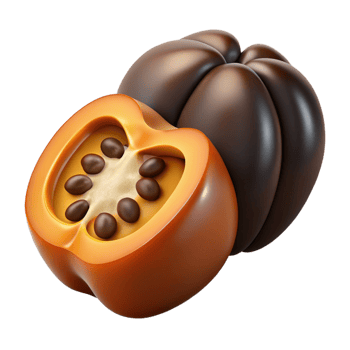 3D Render of Orange and Brown Fruit png