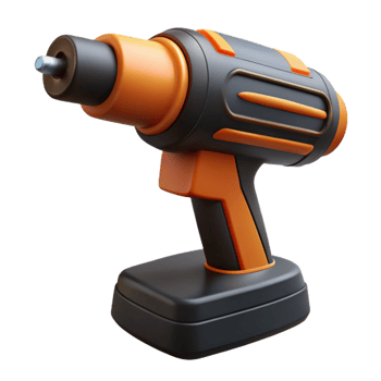 Orange and Black Cordless Drill 3D Illustration png