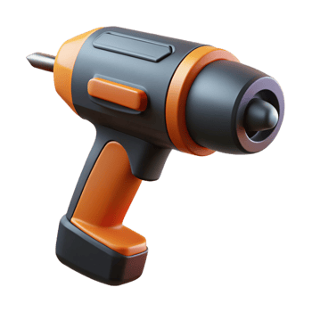 3D Render Orange and Gray Cordless Drill png