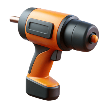 Orange and Black 3D Drill Illustration png